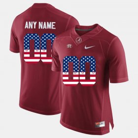 #00 Custom US Flag Fashion Alabama Mens Crimson Jerseys 594137-482 #00 Custom US Flag Fashion Alabama Mens Crimson Jerseys 594137-482