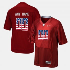 #00 Custom US Flag Fashion Alabama Mens Red Jerseys 277161-818 #00 Custom US Flag Fashion Alabama Mens Red Jerseys 277161-818