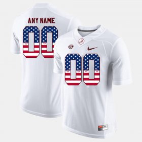 #00 Custom US Flag Fashion Alabama Men White Jerseys 594258-552 #00 Custom US Flag Fashion Alabama Men White Jerseys 594258-552