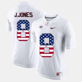 #8 Julio Jones US Flag Fashion Bama Men's White Jerseys 803750-724