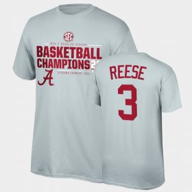 #3 Alex Reese 2021 SEC Men's Basketball Regular Season Champions University of Alabama 2021 SEC Basketball Regular Season Champions Top of the World Tee Men Gray T-Shirt 783019-498 #3 Alex Reese 2021 SEC Men's Basketball Regular Season Champions University of Alabama 2021 SEC Basketball Regular Season Champions Top of the World Tee Men Gray T-Shirt 783019-498