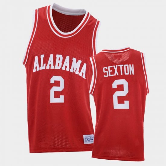 #2 Collin Sexton Throwback Bama College Basketball Men\'s Red Jerseys 546759-722