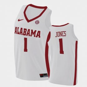 #1 Herbert Jones Replica Alabama 2021 College Basketball Men White Jersey 642726-363