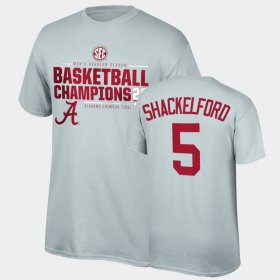 #5 Jaden Shackelford 2021 SEC Men's Basketball Regular Season Champions Bama 2021 SEC Basketball Regular Season Champions Top of the World Tee Men Gray T-Shirt 830493-854 #5 Jaden Shackelford 2021 SEC Men's Basketball Regular Season Champions Bama 2021 SEC Basketball Regular Season Champions Top of the World Tee Men Gray T-Shirt 830493-854