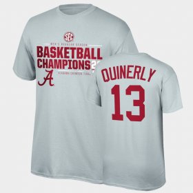 #13 Jahvon Quinerly 2021 SEC Men's Basketball Regular Season Champions Alabama 2021 SEC Basketball Regular Season Champions Top of the World Tee Men's Gray T-Shirt 732960-751 #13 Jahvon Quinerly 2021 SEC Men's Basketball Regular Season Champions Alabama 2021 SEC Basketball Regular Season Champions Top of the World Tee Men's Gray T-Shirt 732960-751