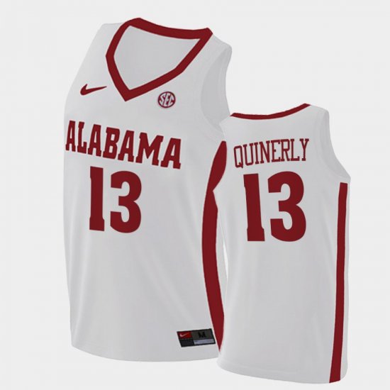 #13 Jahvon Quinerly Replica Bama 2021 College Basketball Men\'s White Jersey 935061-167