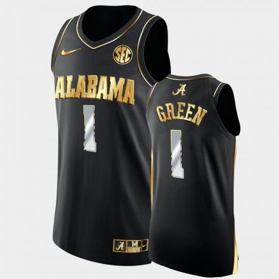 #1 JaMychal Green College Basketball Bama Golden Authentic Men\'s Black Jersey 606797-284