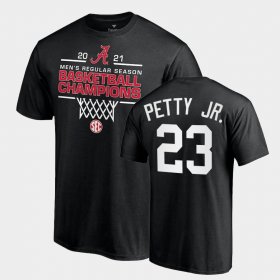 #23 John Petty Jr. 2021 SEC Men's Basketball Regular Season Champions Bama 2021 SEC Basketball Regular Season Champions Tee Men Black T-Shirt 192788-666 #23 John Petty Jr. 2021 SEC Men's Basketball Regular Season Champions Bama 2021 SEC Basketball Regular Season Champions Tee Men Black T-Shirt 192788-666