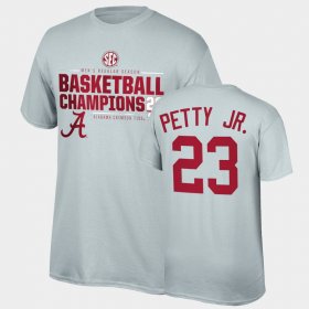 #23 John Petty Jr. 2021 SEC Men's Basketball Regular Season Champions Alabama 2021 SEC Basketball Regular Season Champions Top of the World Tee Men's Gray T-Shirt 621996-332 #23 John Petty Jr. 2021 SEC Men's Basketball Regular Season Champions Alabama 2021 SEC Basketball Regular Season Champions Top of the World Tee Men's Gray T-Shirt 621996-332