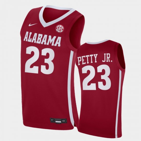 #23 John Petty Jr. Replica Bama 2021 College Basketball Mens Crimson Jersey 740993-648