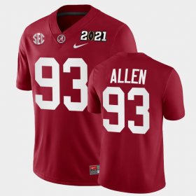 #93 Jonathan Allen 2021 National Championship Alabama Playoff Game Men Crimson Jersey 941085-630 #93 Jonathan Allen 2021 National Championship Alabama Playoff Game Men Crimson Jersey 941085-630