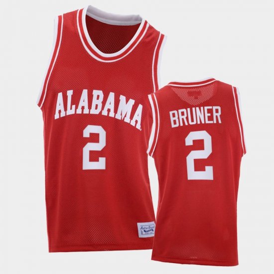 #2 Jordan Bruner Throwback University of Alabama 2021 College Basketball Men Red Jersey 590192-172