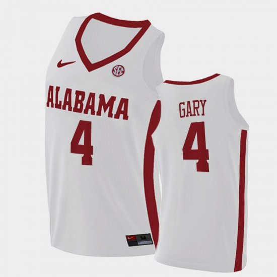 #4 Juwan Gary Replica Bama 2021 College Basketball Mens White Jerseys 184669-932