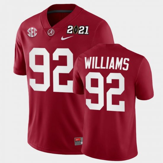 #92 Quinnen Williams 2021 National Championship Alabama Playoff Game Men Crimson Jersey 515238-796