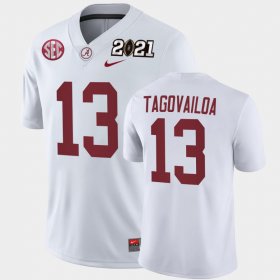 #13 Tua Tagovailoa 2021 National Championship Alabama Playoff Game Men White Jersey 134994-263 #13 Tua Tagovailoa 2021 National Championship Alabama Playoff Game Men White Jersey 134994-263