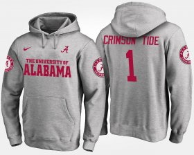 #1 Name and Number Alabama No.1 Men Gray Hoodies 201431-785 #1 Name and Number Alabama No.1 Men Gray Hoodies 201431-785