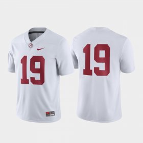 #19 Game Alabama Crimson Tide Men's White Jerseys 494494-183 #19 Game Alabama Crimson Tide Men's White Jerseys 494494-183