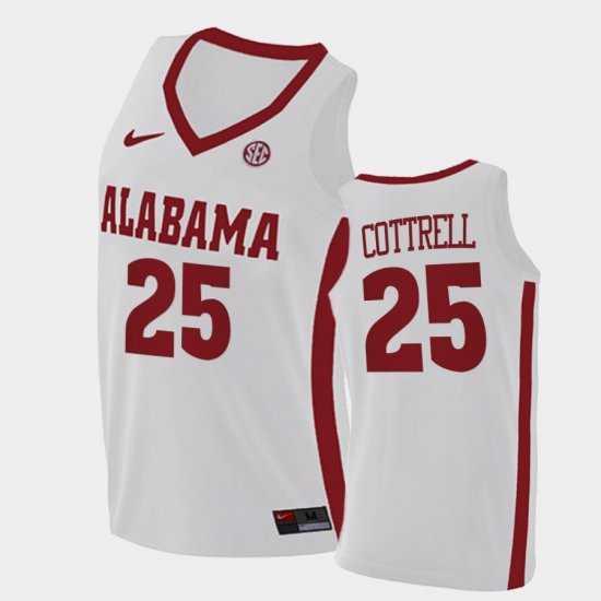 #25 Adam Cottrell College Basketball Bama 2021 Swingman Men\'s White Jerseys 852969-431