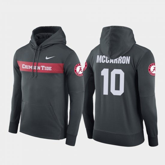 #10 AJ McCarron Sideline Seismic Alabama Football Performance Mens Anthracite Hoodies 927271-561