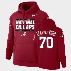 #70 Alex Leatherwood 2020 National Champions Alabama Crimson Tide Pullover Men Crimson Hoodie 410594-448 #70 Alex Leatherwood 2020 National Champions Alabama Crimson Tide Pullover Men Crimson Hoodie 410594-448