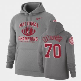 #70 Alex Leatherwood 2020 National Champions Alabama Crimson Tide Retro Pullover Mens Heathered Gray Hoodie 894365-955 #70 Alex Leatherwood 2020 National Champions Alabama Crimson Tide Retro Pullover Mens Heathered Gray Hoodie 894365-955