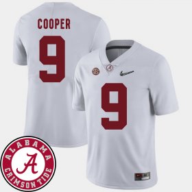 #9 Amari Cooper College Football Bama 2018 SEC Patch Men's White Jersey 891620-932