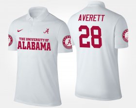 #28 Anthony Averett Name and Number Alabama Crimson Tide Men's White Polo 729887-398 #28 Anthony Averett Name and Number Alabama Crimson Tide Men's White Polo 729887-398