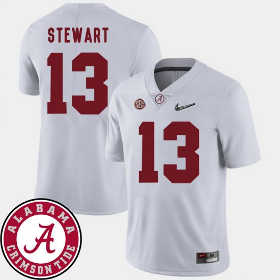 #13 ArDarius Stewart College Football Bama 2018 SEC Patch Men White Jerseys 301425-809