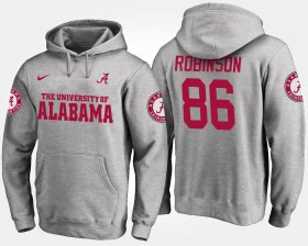 #86 A'Shawn Robinson Name and Number Alabama Men's Gray Hoodies 354115-675 #86 A'Shawn Robinson Name and Number Alabama Men's Gray Hoodies 354115-675