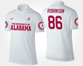 #86 A'Shawn Robinson Name and Number Bama Mens White Polo 396311-751 #86 A'Shawn Robinson Name and Number Bama Mens White Polo 396311-751