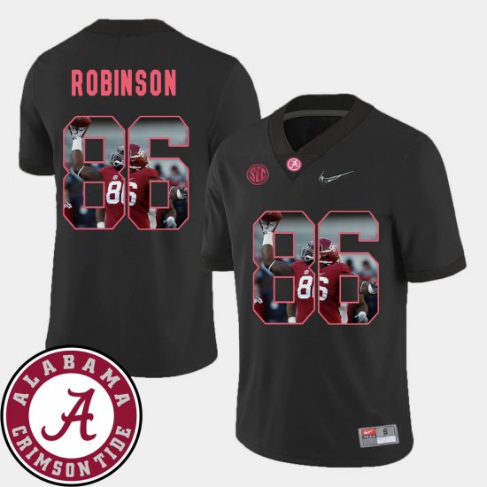 #86 A\'Shawn Robinson Pictorial Fashion Alabama Crimson Tide Football Mens Black Jersey 348771-866