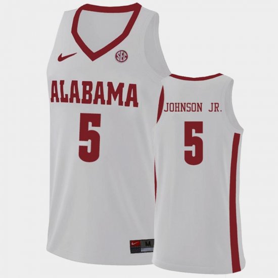 #5 Avery Johnson Jr. Hardwood Classics University of Alabama College Basketball Men White Jerseys 327860-406