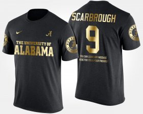 #9 Bo Scarbrough Gold Limited Bama Short Sleeve With Message Men's Black T-Shirts 676235-360 #9 Bo Scarbrough Gold Limited Bama Short Sleeve With Message Men's Black T-Shirts 676235-360