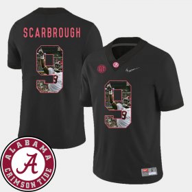 #9 Bo Scarbrough Pictorial Fashion Bama Football Men Black Jerseys 379752-986