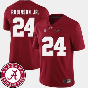 #24 Brian Robinson Jr. College Football Alabama 2018 SEC Patch Mens Crimson Jersey 998130-282