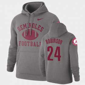 #24 Brian Robinson Jr. Retro Football University of Alabama Pullover Men's Heathered Gray Hoodies 639105-146 #24 Brian Robinson Jr. Retro Football University of Alabama Pullover Men's Heathered Gray Hoodies 639105-146