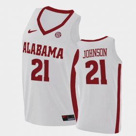 #21 Britton Johnson College Basketball University of Alabama 2021 Swingman Mens White Jerseys 117017-537