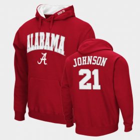 #21 Britton Johnson Arch & Logo 2.0 University of Alabama Pullover Mens Crimson Hoodie 378379-505 #21 Britton Johnson Arch & Logo 2.0 University of Alabama Pullover Mens Crimson Hoodie 378379-505