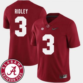 #3 Calvin Ridley College Football University of Alabama 2018 SEC Patch Mens Crimson Jersey 977937-245