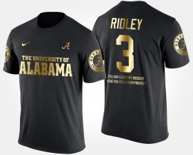 #3 Calvin Ridley Gold Limited Bama Short Sleeve With Message Men's Black T-Shirt 204385-720 #3 Calvin Ridley Gold Limited Bama Short Sleeve With Message Men's Black T-Shirt 204385-720