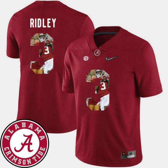 #3 Calvin Ridley Pictorial Fashion Alabama Crimson Tide Football Men Crimson Jersey 860974-827