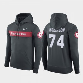 #74 Cam Robinson Sideline Seismic Alabama Football Performance Men's Anthracite Hoodie 539732-741 #74 Cam Robinson Sideline Seismic Alabama Football Performance Men's Anthracite Hoodie 539732-741