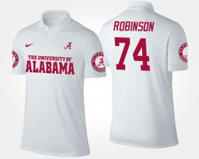 #74 Cam Robinson Name and Number Bama Men White Polo 145297-468 #74 Cam Robinson Name and Number Bama Men White Polo 145297-468