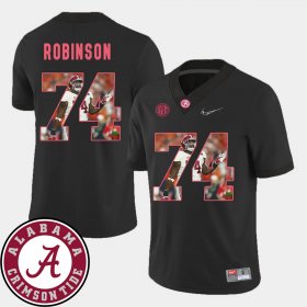 #74 Cam Robinson Pictorial Fashion Alabama Football Men Black Jerseys 713629-736