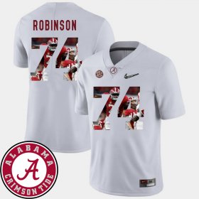 #74 Cam Robinson Pictorial Fashion Alabama Football Men White Jersey 865389-987