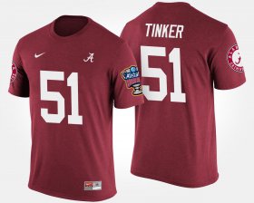 #51 Carson Tinker Bowl Game Bama Sugar Bowl Men's Crimson T-Shirts 231577-841 #51 Carson Tinker Bowl Game Bama Sugar Bowl Men's Crimson T-Shirts 231577-841