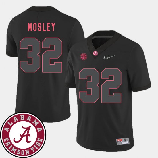 #32 C.J. Mosley College Football Bama 2018 SEC Patch Men\'s Black Jersey 536546-168