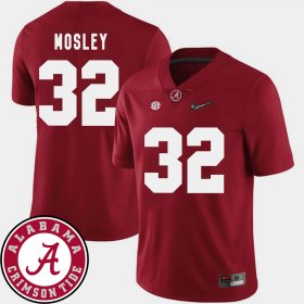 #32 C.J. Mosley College Football Alabama Crimson Tide 2018 SEC Patch Men Crimson Jersey 752422-139