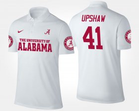 #41 Courtney Upshaw Name and Number Bama Mens White Polo 946247-644 #41 Courtney Upshaw Name and Number Bama Mens White Polo 946247-644
