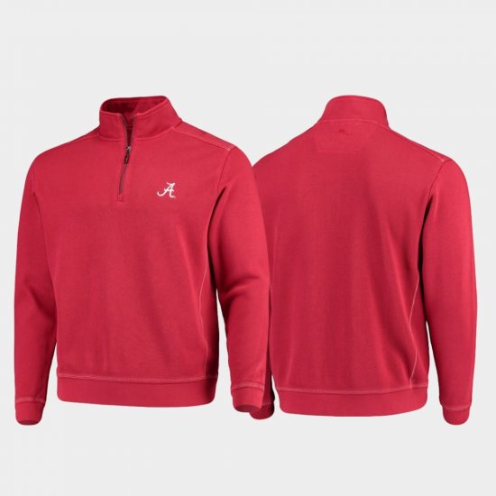 College Sport Nassau University of Alabama Half-Zip Pullover Tommy Bahama Men Crimson Jackets 869582-280